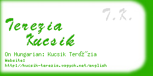 terezia kucsik business card